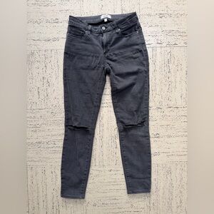 PAIGE Black Distressed Skinny Jeans